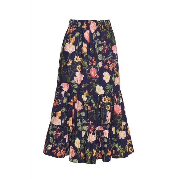 NEW CARA CARA chase midi skirt in stems evening blue - Picture 3 of 3